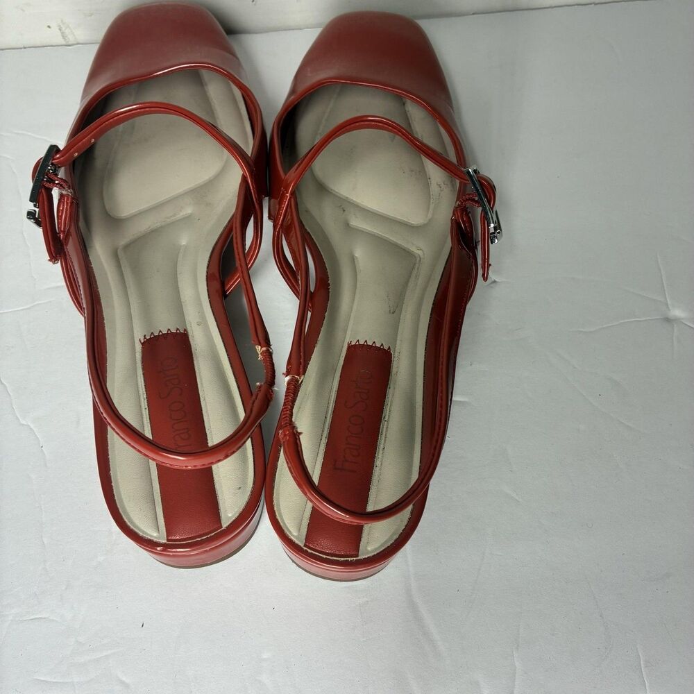 Franco Sarto L-DESTIN Shoes Womens Size 8 M Red Slingback Square Toe Flats Dress - Picture 13 of 16